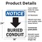 Signmission Buried Conduit (Down Arrow), 18 in W x Rectangle, Plastic OS-2PACK-NS-P-1824-V-10402 - alternate 4